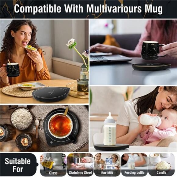 Coffee Warmer for Desk Auto Shut Off, Coffee Cup Warmer with 2 Temp Settings - Picture 4 of 7